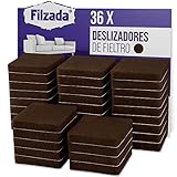 Filzada® 36x Almohadillas de Fieltro Adhesivo - 25 x 25 mm cuadrados - Marrón - Patines de muebles profesionales de fieltro Con un poder...