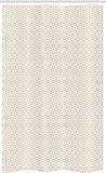 ABAKUHAUS Beige Cortina para baño, Extracto Floral Estrellas, Tela con Estampa Digital Apta Lavadora Incluye Ganchos, 120 x 180 cm, Tan Blanca