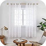 Amazon Brand - Umi Cortinas Habitacion Salon Visillos Translucidas Modernas 2 Piezas Blancas 140x175cm