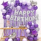 Morado Decoraciones De Cumpleaños Globos Cumpleaños Decoracione Feliz Cumpleaños Decoración Fiesta Cumpleaños para niños, suministros de...