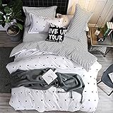 Fansu Elegante Juego de Ropa de Cama de 4 Piezas Juego de Fundas de Edredón Incluye 1 Funda Nórdica y 1 Sábana encimera 2 Funda de Almohada...